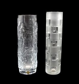 (2) Swedish Art Glass Vases