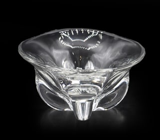 Attributed Orrefors Crystal Pinched Console Bowl
