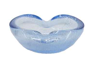 Blue Art Glass Galaxy Bubble Pattern Bowl