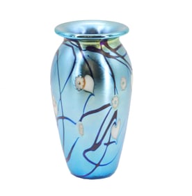 Donald Carlson (Born 1944) American, Iridescent Art Glass Vase