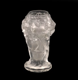 Czech Hoffmann & Schlevogt Desna Molded Art Nouveau Style Glass Vase