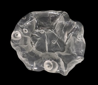 Jolanda Prinsen (Born 1947) Dutch, Nautical Themed Art Glass Sculptural Bowl