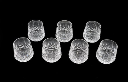 (7) Waterford Lismore Cut Crystal Old Fashioned Whiskey Glasses