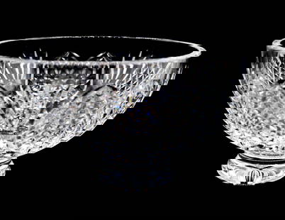 Irish Waterford Cut Crystal Wedding Heirloom Footed Bowl: Irish Waterford Cut Crystal Wedding Heirloom Footed Bowl. Delicate floral and geometric patterns throughout. Marked on underside.&nbsp; Condition: Excellent.&nbsp; Size: 8 x 5&nbsp;1/2 in.&nbsp; &nbsp