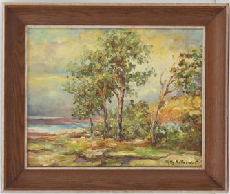 Vally Kelbrant (1905-1994) American, Oil on Canvas Landscape Painting