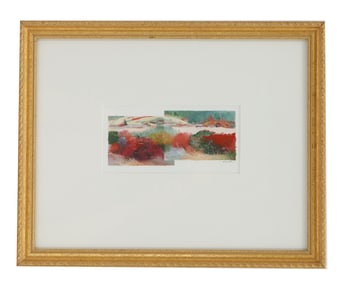 Sheryl L. White (Born 1950) American, Abstract Miniature Landscape Pastel on Paper
