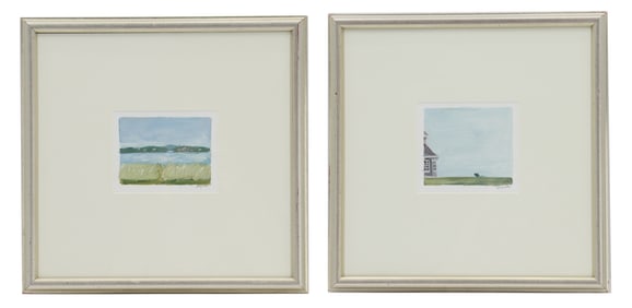 Sheryl L. White (Born 1950) American, (2) Miniature Landscape Pastels on Paper