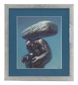 De Es Schwertberger (Born 1942) Austrian, Stone Man Numbered Lithograph