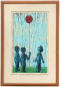 Helene Ross 20th Century American, Artist's Proof Woodblock Print "Balloon"