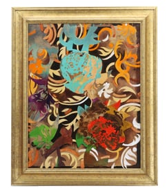 Aurelio Grisanty (Born 1949) Dominican/American, Large Abstract Oil on Canvas