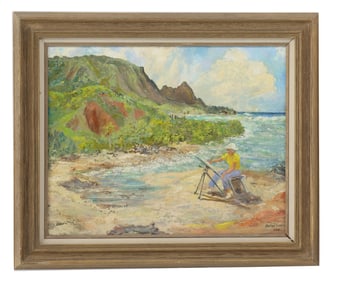 Harlan Lizer (1910-2003) American, Signed and Personalized Landscape Oil on Canvas