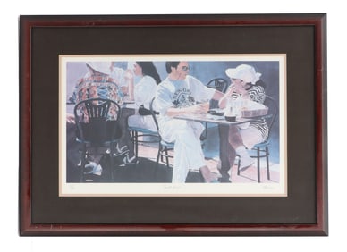 Jeannie Maddox (20th Century) American, Figural Lithograph Print "South Beach"