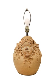 Terra Cotta Face Lamp