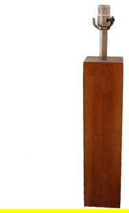 George Kovacs (1926-2007) Austrian/American, Mid Century Modern Wood Column Table Lamp: George Kovacs (1926-2007) Austrian/American, Mid Century Modern Wood Column Table Lamp. A sturdy rectangle of polished wood forms the body of the lamp, with a metal socket on top and the original cord