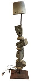 Sculptural Stacked Pottery Lamp