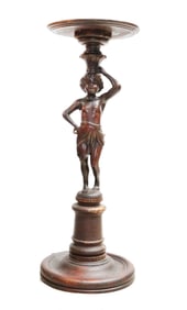 Carved Wooden Figural Plant Stand -35 inches
