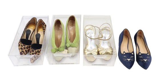 (4) Pairs of Women's Designer Shoes, Each with Distinctive Styles