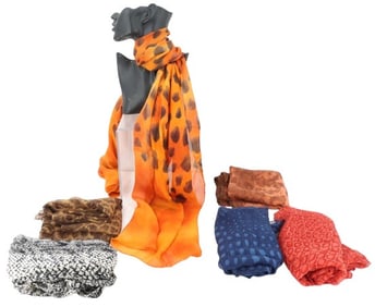 (6) Animal Print Scarves