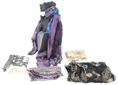 (5) Vintage Designed Scarves.