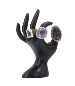 (3) Statement Rings With Varied Stones