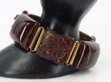 Burgundy Bakelite Bracelet