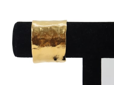 Cecile Jeanne of Paris Engraved Vermeil Cuff Bracelet
