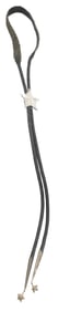 Braided Leather Strap Bolo Tie With Sterling Silver Star