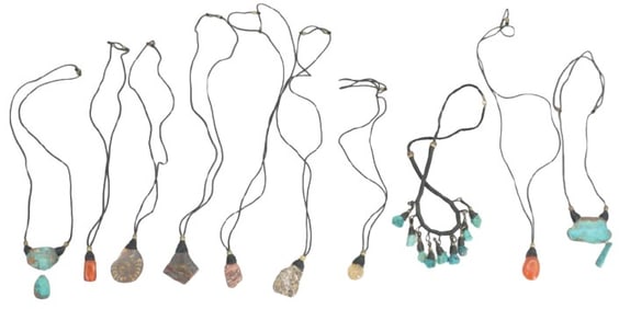 (10) Necklaces with Stone Pendants