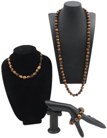(2) Tiger Eye Necklaces and (1) Bracelet