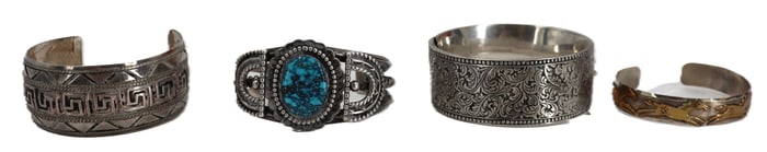 (4) 90% Silver Bracelets - Gross 4.820 ozt.