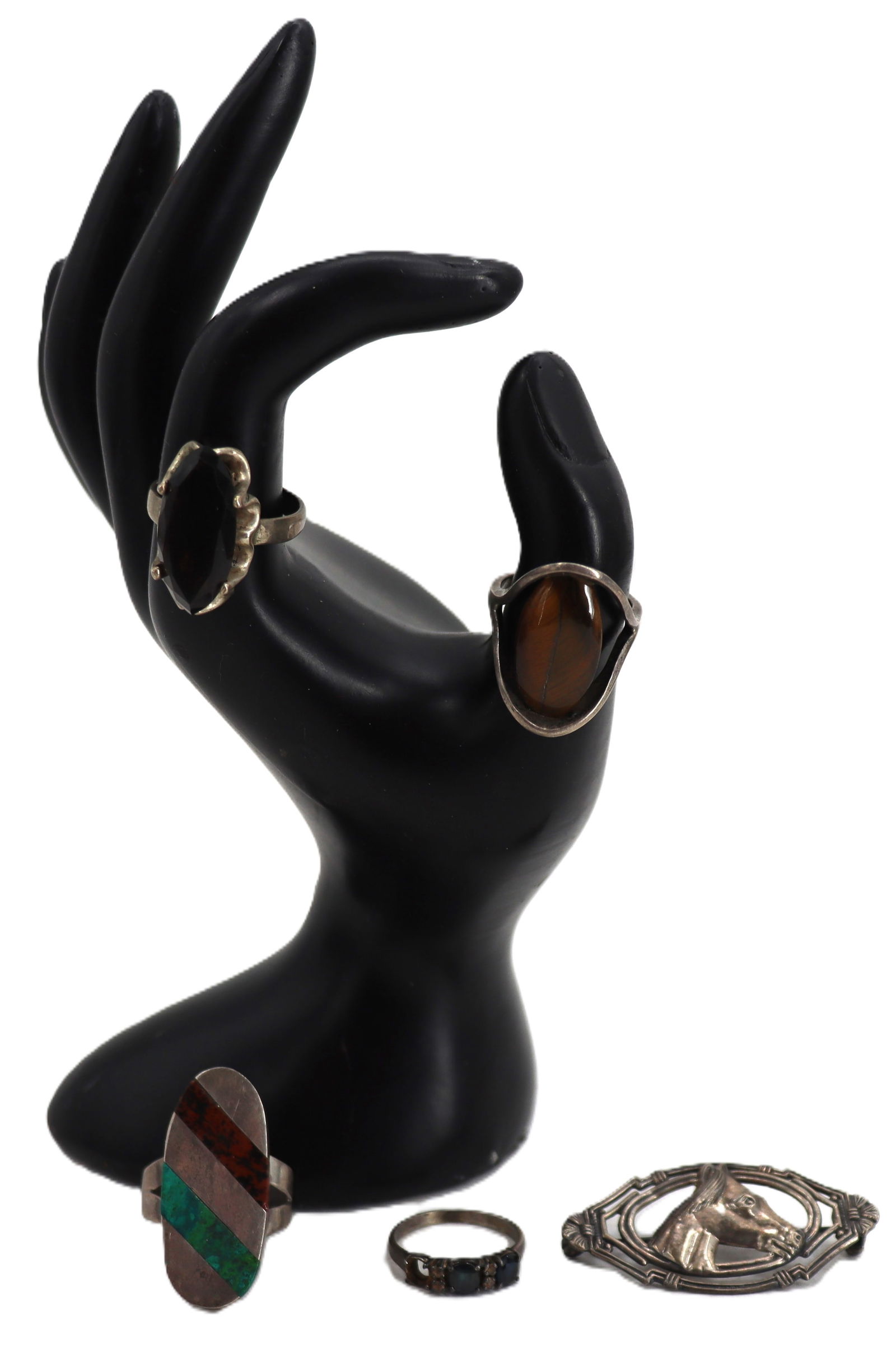 (4) Sterling Silver Rings and (1) Brooch - Gross 0.845 ozt. (1 of 20)