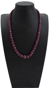 Natural Ruby Necklace with Silver Clasp