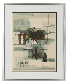 Mieko Yoshihara (Born 1961) Japanese, 1988 Abstract "Toy Box" Signed Lithograph
