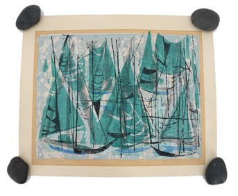 Mary Alice Trentmann (20th Century) American, Abstract Impressionism Silkscreen Print, "Another