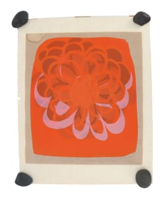 Unframed 1968 Limited Edition Signed and Numbered Abstract Flower Lithograph - AS IS