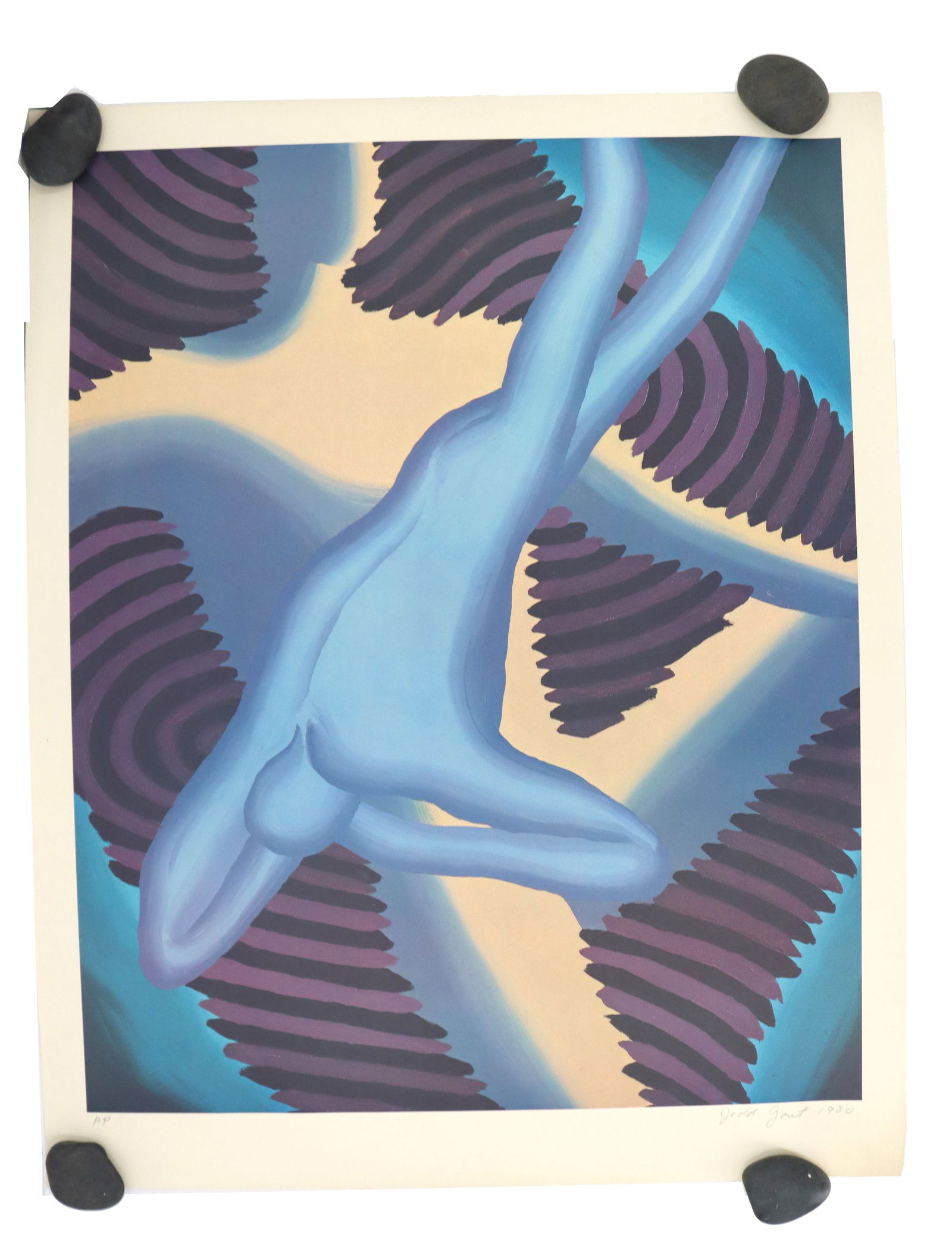 Jedd Garet (Born 1955) American, Neo-Expressionist Artists Proof Lithograph: Jedd Garet (Born 1955) American, Neo-Expressionist Artists Proof Lithograph. Title: "Sea Hunt." Signed and dated 1980 in pencil bottom right. "AP" written in pencil bottom lef