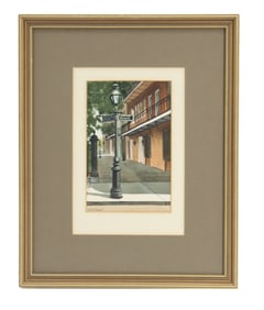 Gail Bryant (Born 1952) American, Watercolor New Orleans Street Corner