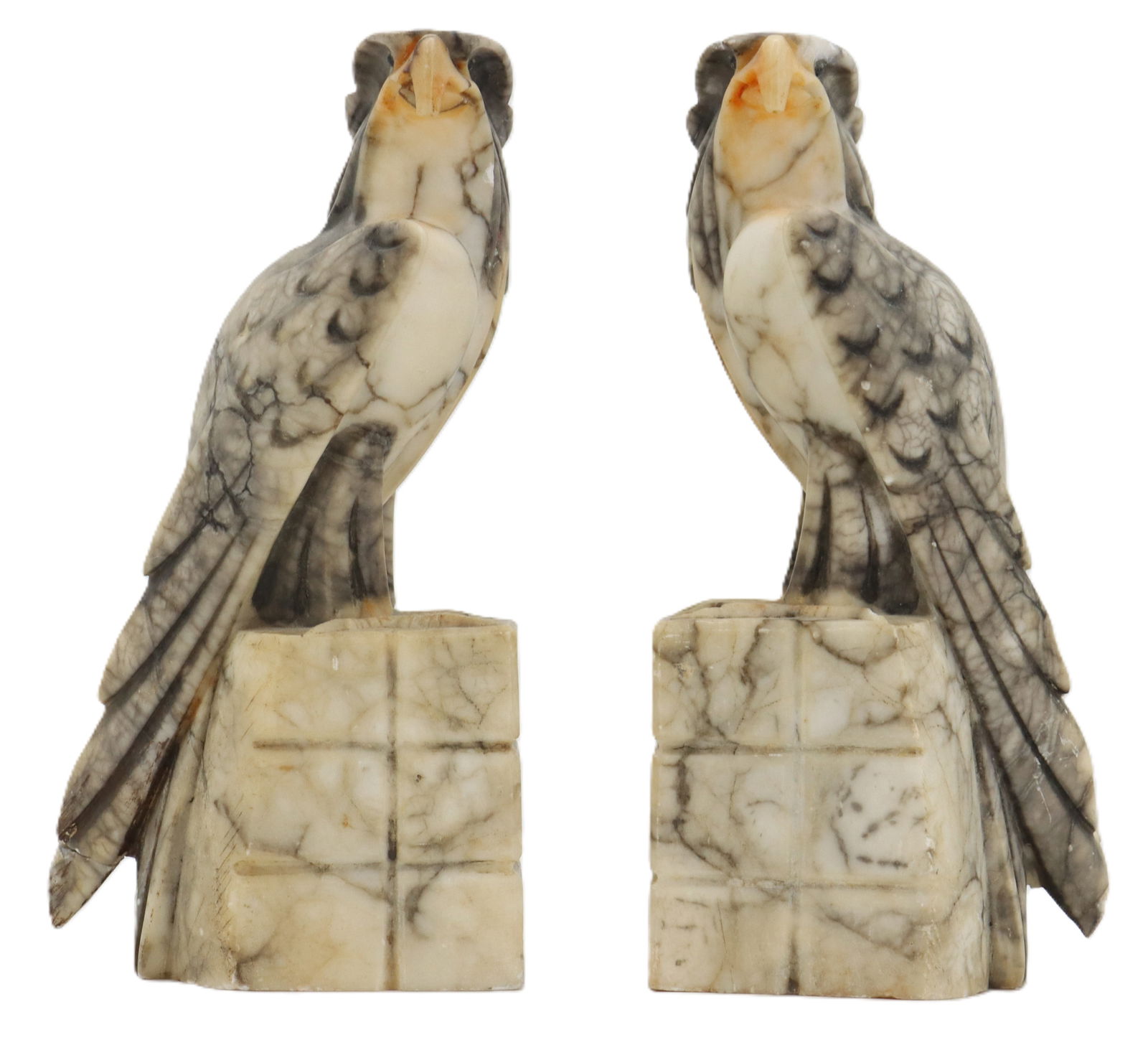(2) Peregrine Falcon Marble Bookends (1 of 17)