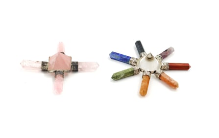 Group of 2 Crystal / Gemstone Pyramid Energy Generators