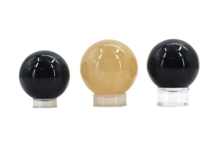 Group of 3 Round Polished Stone Spheres
