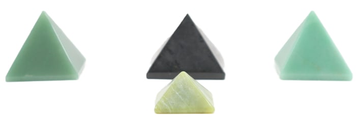 Group of 4 Polished Stones in the Shape of a Pyramid
