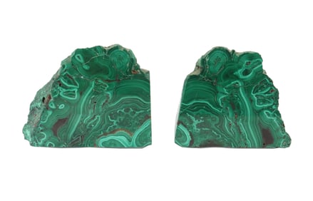 Crosscut Specimen Malachite Bookends
