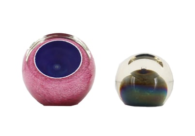 Stuart Abelman (Born 1949)/Tom Philabaum (Born 1947) American, (2) Glass Paperweights