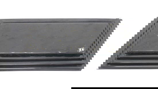 Italian Sabino Tiered Art Glass Trays: Italian Sabino Tiered Art Glass Trays. Four progressively larger sets of the trays, with the smallest piece split in two showing curved patterns throughout. Bottom tray has a stone underside. Ori