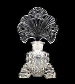 1940s Art Nouveau Cut Crystal Perfume Bottle