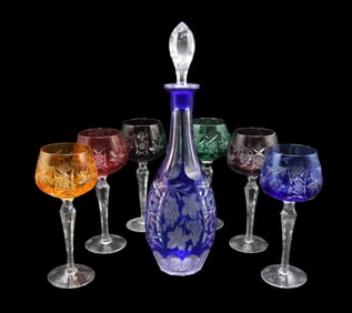 (7) Cut to Clear Glass Drinkware