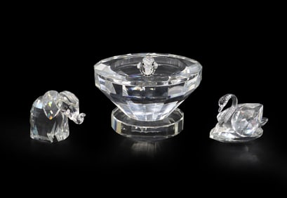 (4) Glass and Crystal Decorative Animal Figurines from Swarovski and Rosenthal