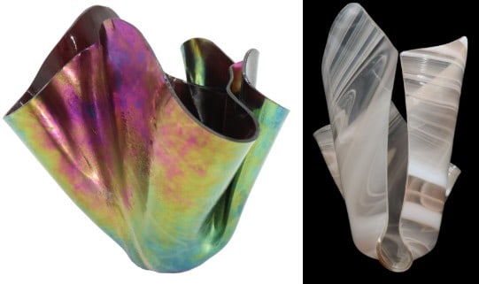 (2) Art Glass Handkerchief Vases (1 of 16)