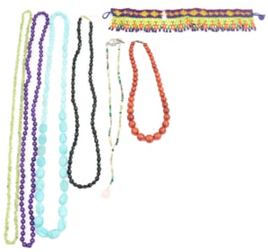 (7) Multi-Stone Natural Stone Necklaces
