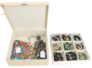 (65) Beaded Jewelry Pieces With Box